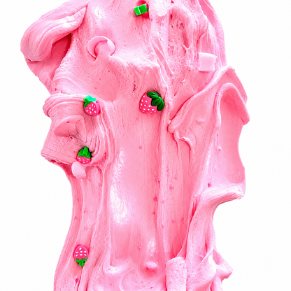 Strawberry Milk Shake Slime – Butter Slime with Clay, Charms & Straw