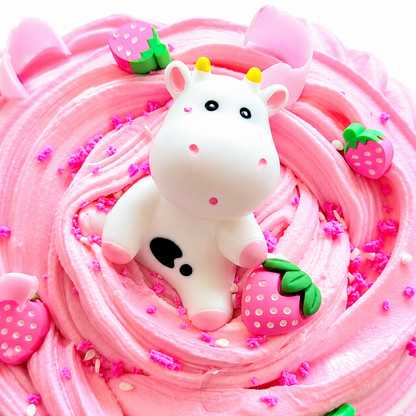 Strawberry Milk Shake Slime – Butter Slime with Clay, Charms & Straw