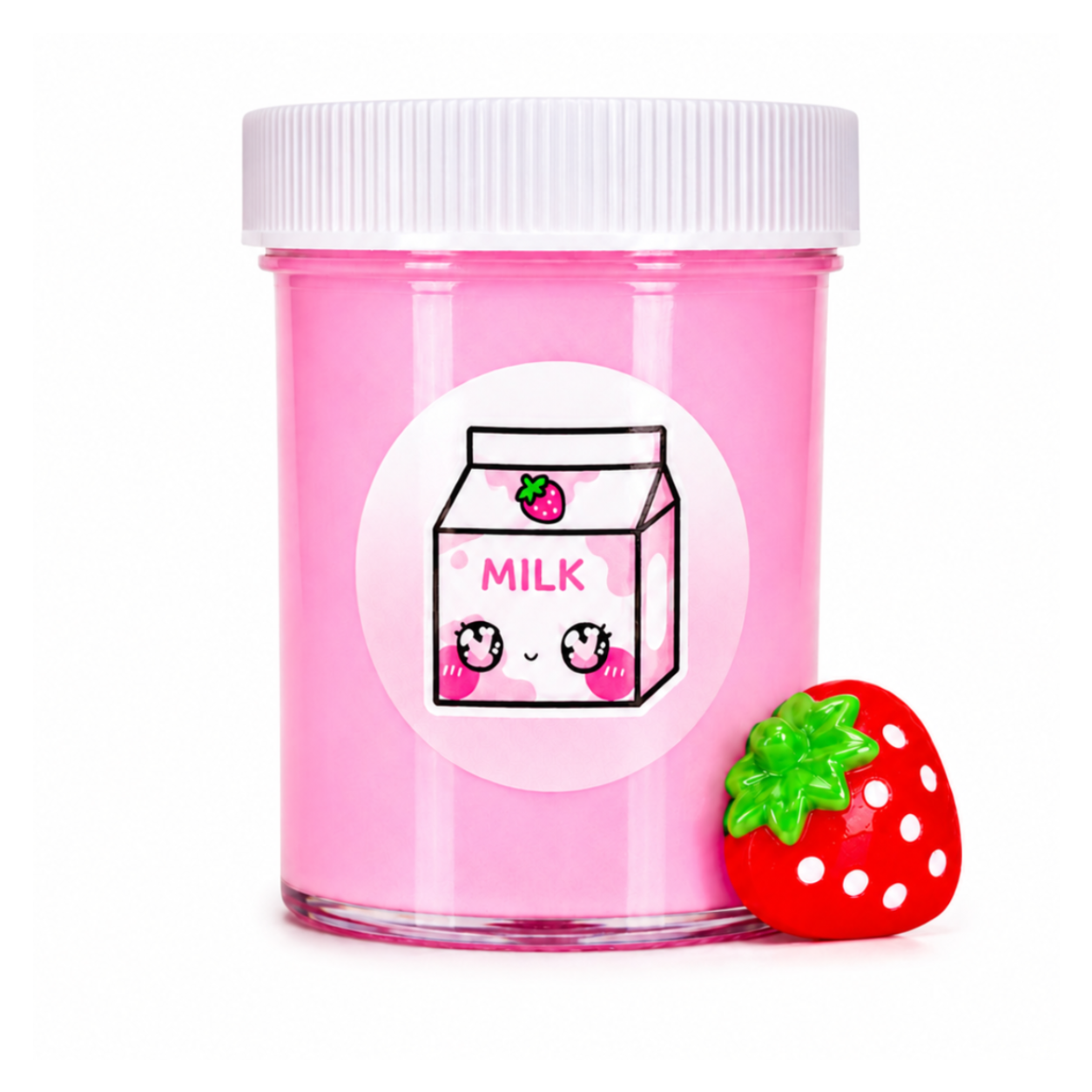 Strawberry Milk Slime – Thick Glossy Slime with Charm
