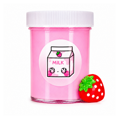 Strawberry Milk Slime – Thick Glossy Slime with Charm