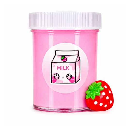 Strawberry Milk Slime – Thick Glossy Slime with Charm