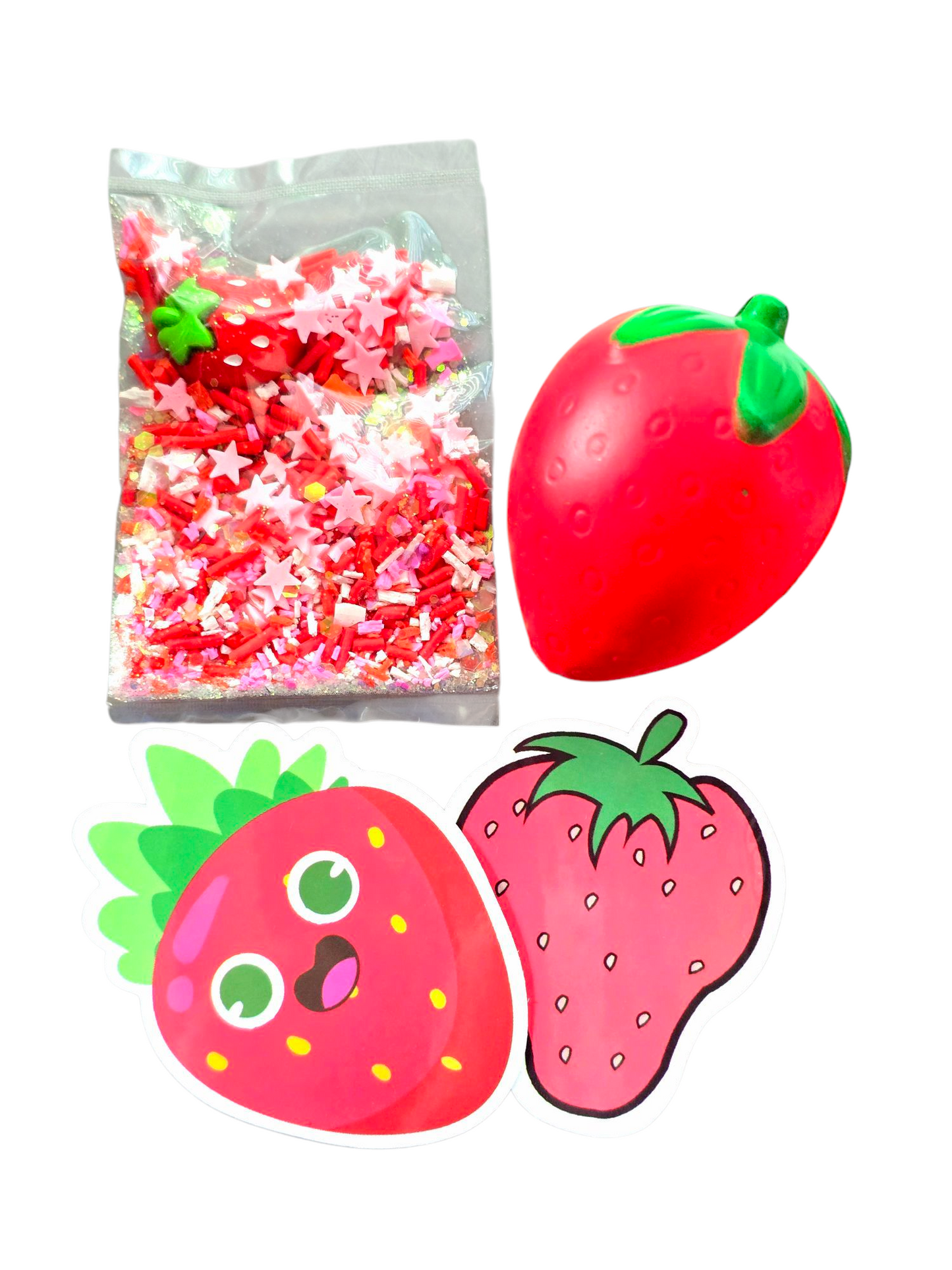 Strawberry Shortcake Crunch Bar DIY Slime Kit – Handmade Scented Butter & Slime with Clay Shortcake, Syrup & Sprinkles – Ages 8+ Sensory Craft - Hoshimi Slimes