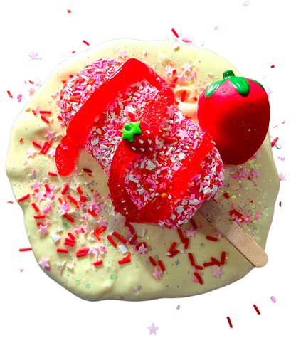 Strawberry Shortcake Crunch Bar DIY Slime Kit – Handmade Scented Butter & Slime with Clay Shortcake, Syrup & Sprinkles – Ages 8+ Sensory Craft - Hoshimi Slimes