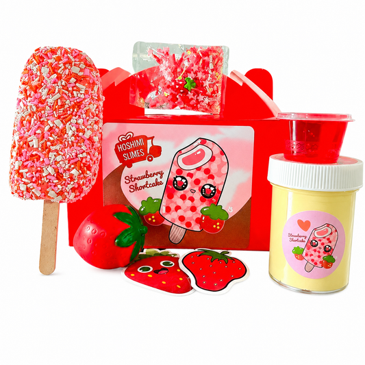 Strawberry Shortcake Crunch Slime Kit – DIY Butter Slime Set with Clay