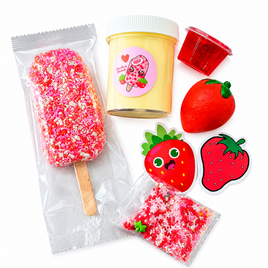 Strawberry Shortcake Crunch Slime Kit – DIY Butter Slime Set with Clay