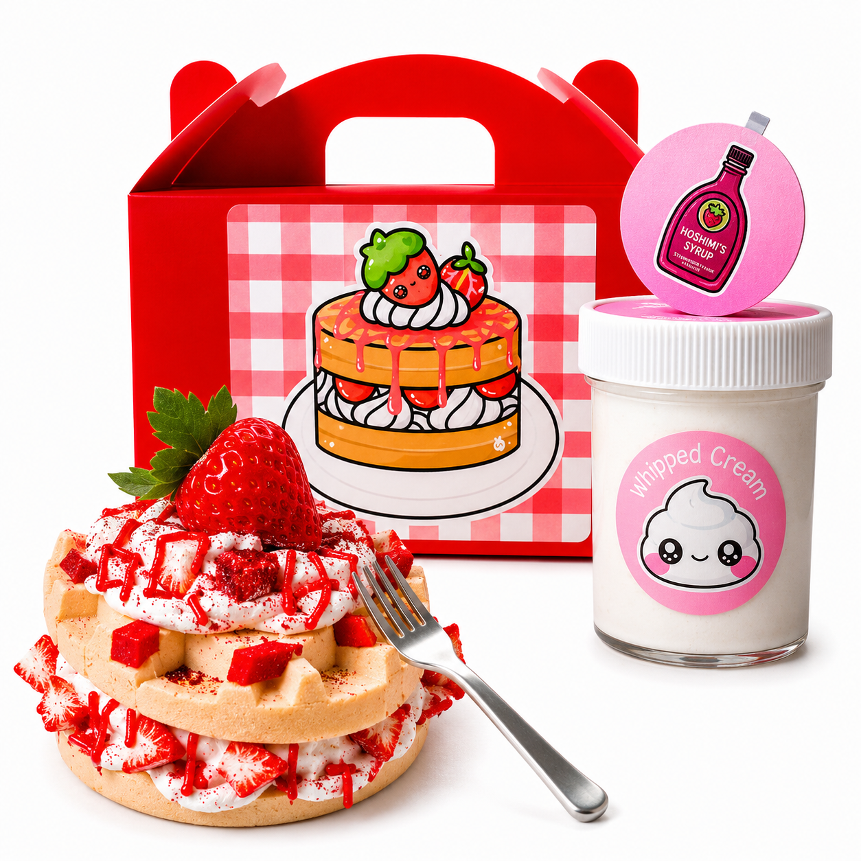 Strawberry Shortcake Waffle Slime Kit – DIY Butter Slime with Clay & Toppings