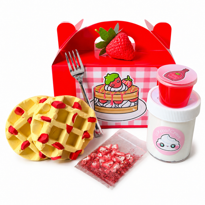 Strawberry Shortcake Waffle Slime Kit – DIY Butter Slime with Clay & Toppings