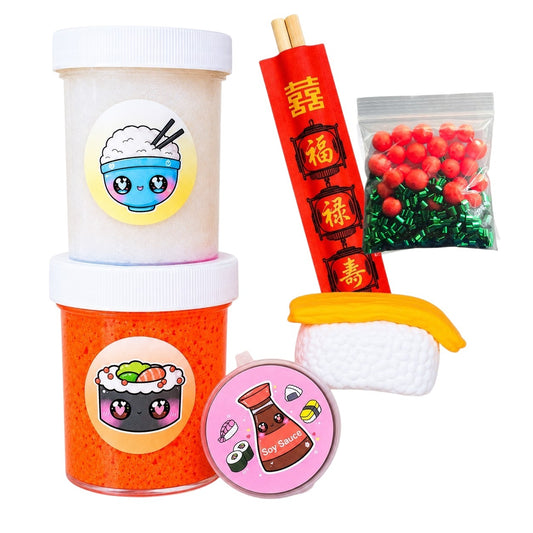 Sushi Slime Kit – DIY Crunchy Slime with Clay & Toppings