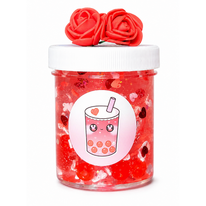 Sweetheart Boba Slime – Clear Popping Strawberry Boba