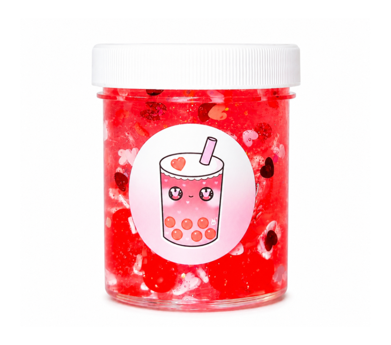 Sweetheart Boba Slime – Clear Popping Strawberry Boba