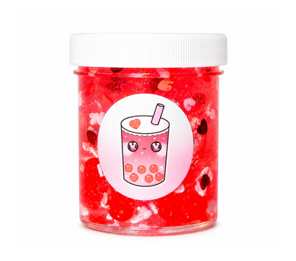 Sweetheart Boba Slime – Clear Popping Strawberry Boba