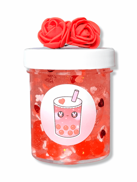 Sweetheart Popping Boba Handmade Clear Scented Slime 4oz Slime by Hoshimi Slimes LLC | Hoshimi Slimes LLC