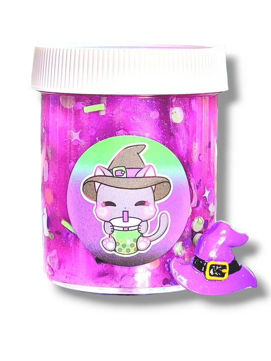 Witchy Popping Boba Handmade Clear Pigment Slime Halloween 4oz Slime by Hoshimi Slimes LLC | Hoshimi Slimes LLC