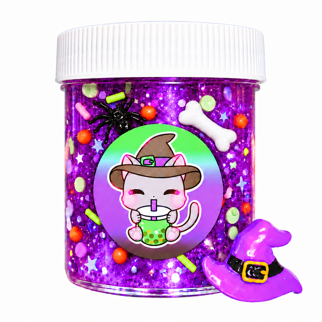 Witchy Boba Clear Pigment Slime – Grape Scented Halloween Slime