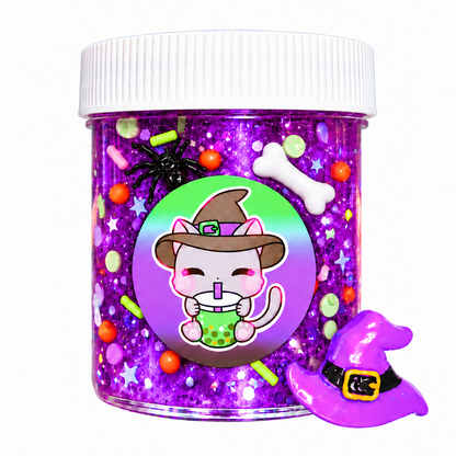 Witchy Boba Clear Pigment Slime – Grape Scented Halloween Slime