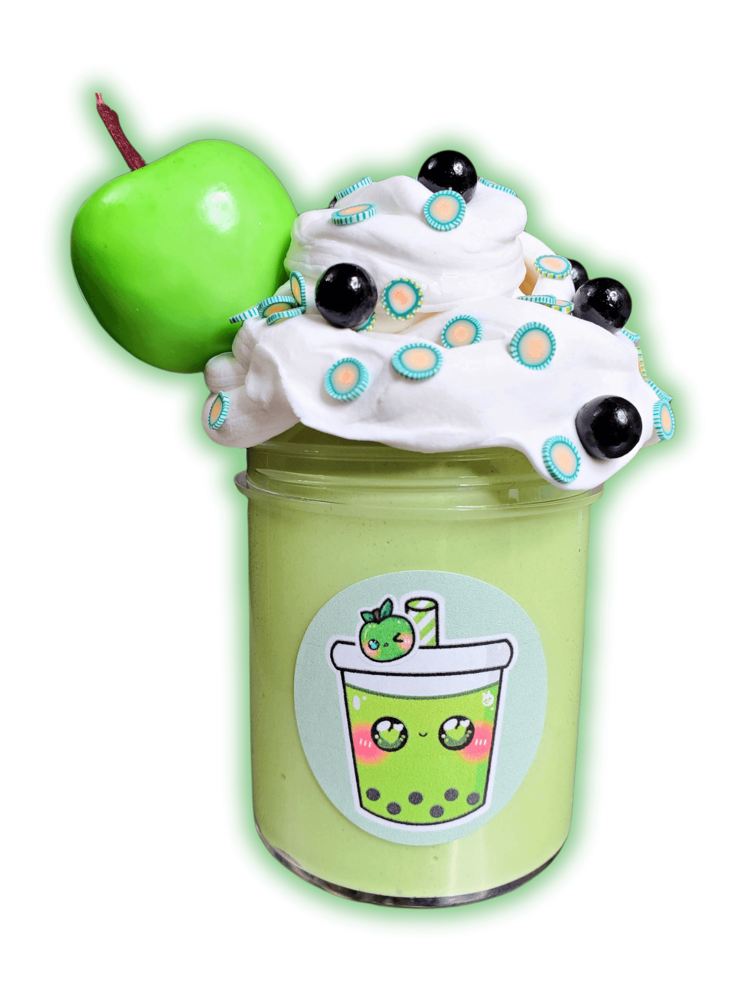 Apple Melona Boba Handmade Butter Slime 4oz Slime by Hoshimi Slimes LLC | Hoshimi Slimes LLC