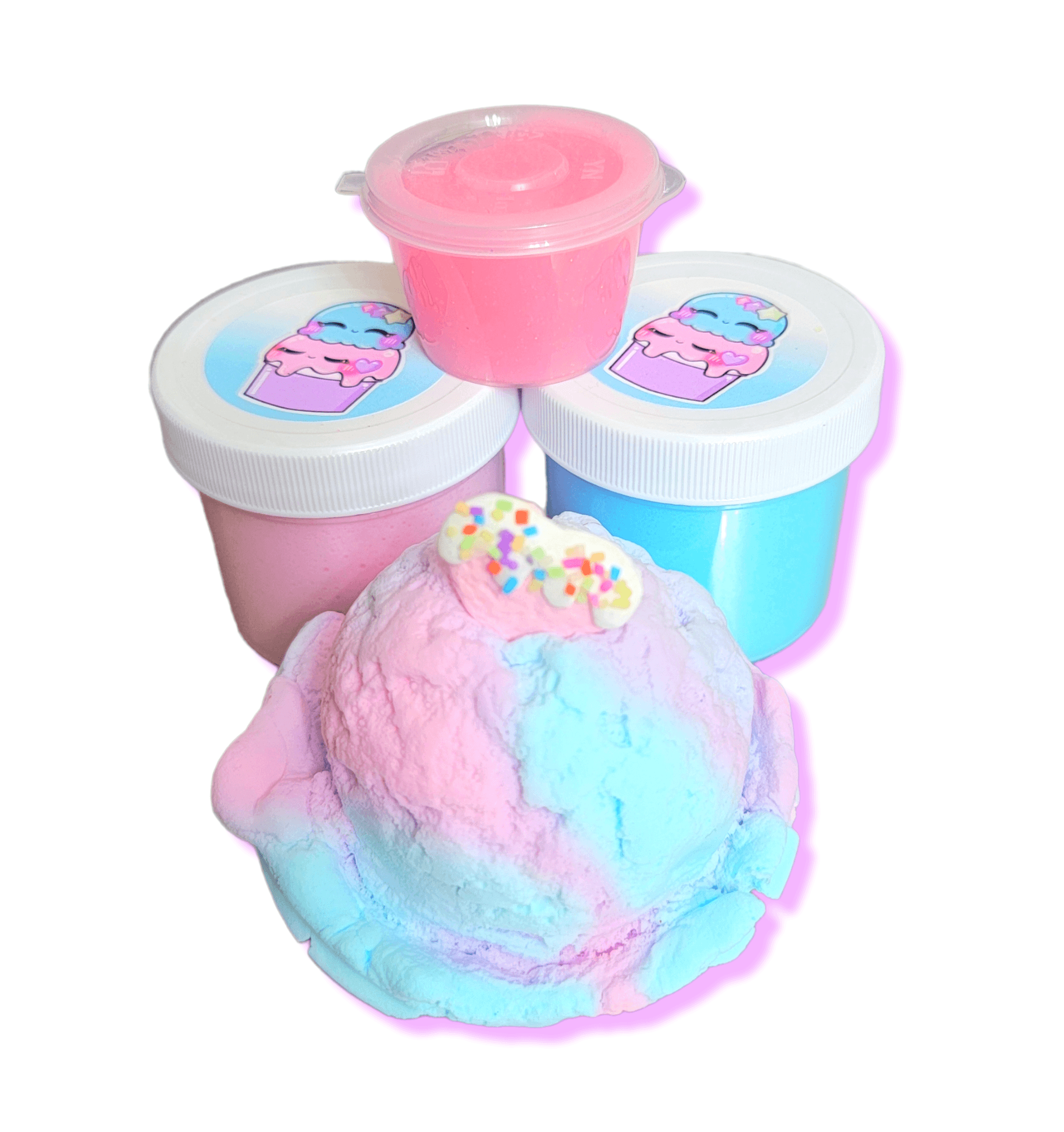 Cotton Candy Ice Cream Scoops DIY Slime Kit – Hoshimi Slimes LLC