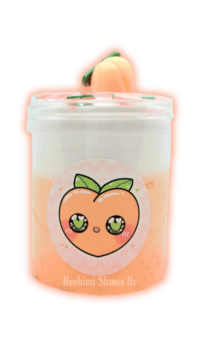 Peaches n Cream Clay Cap Handmade Butter Slime 4oz Slime by Hoshimi Slimes LLC | Hoshimi Slimes LLC
