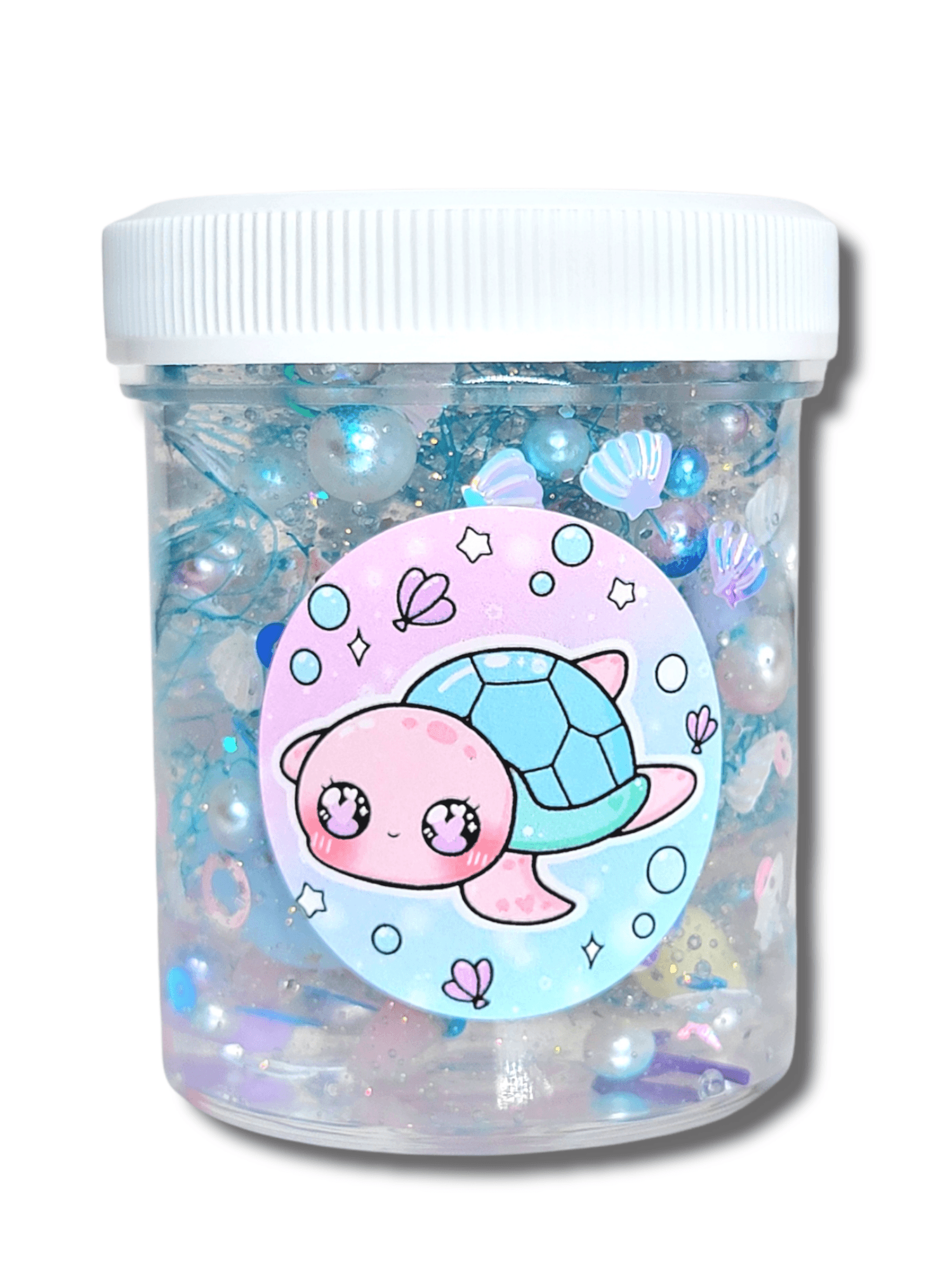 Save The Turtles Handmade Clear Slime 4oz Slime by Hoshimi Slimes LLC | Hoshimi Slimes LLC
